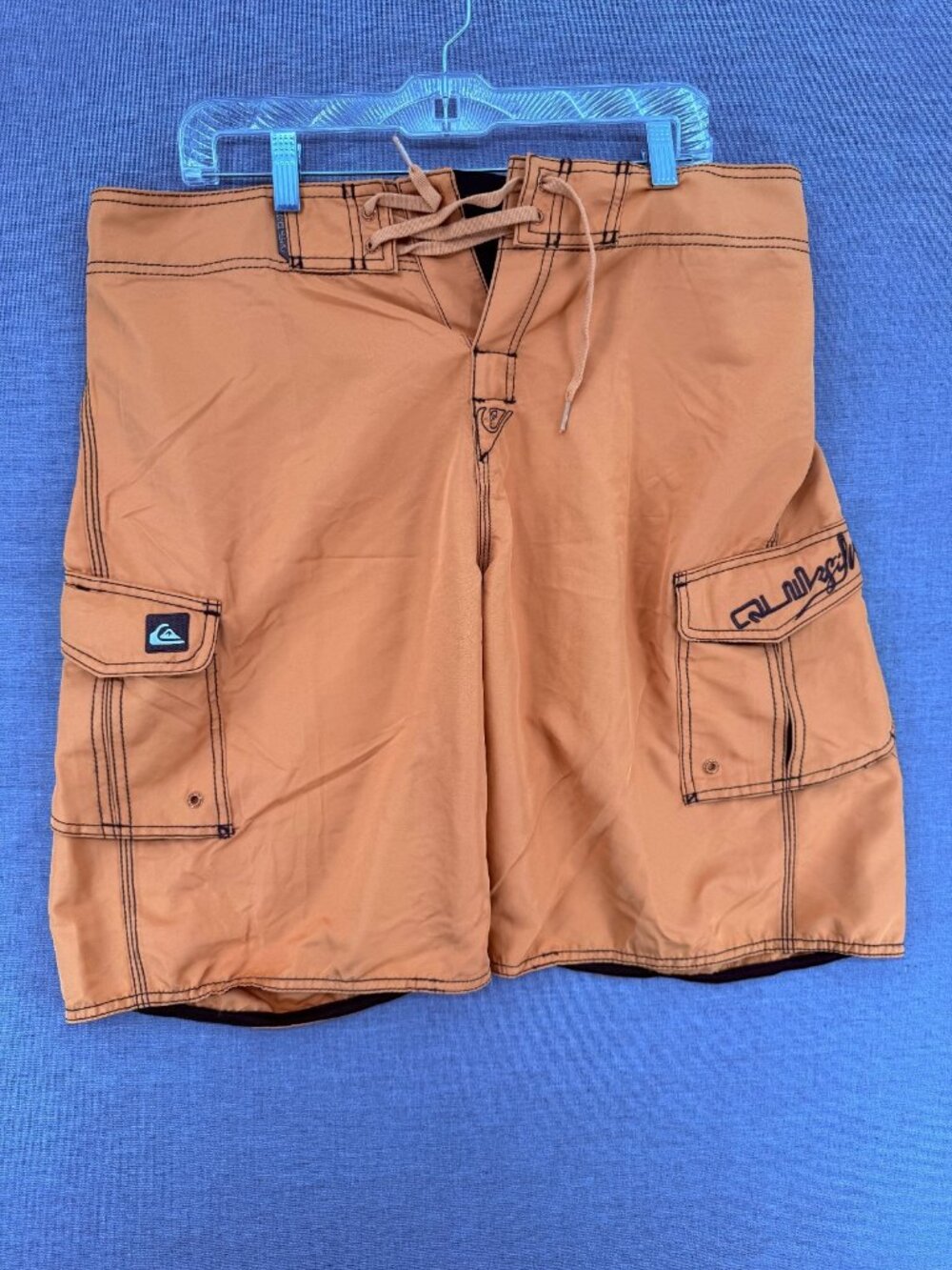 Quiksilver Board Shorts Mens 34 11" Beach Swim Trunks Cargo Style Pockets Y2K
